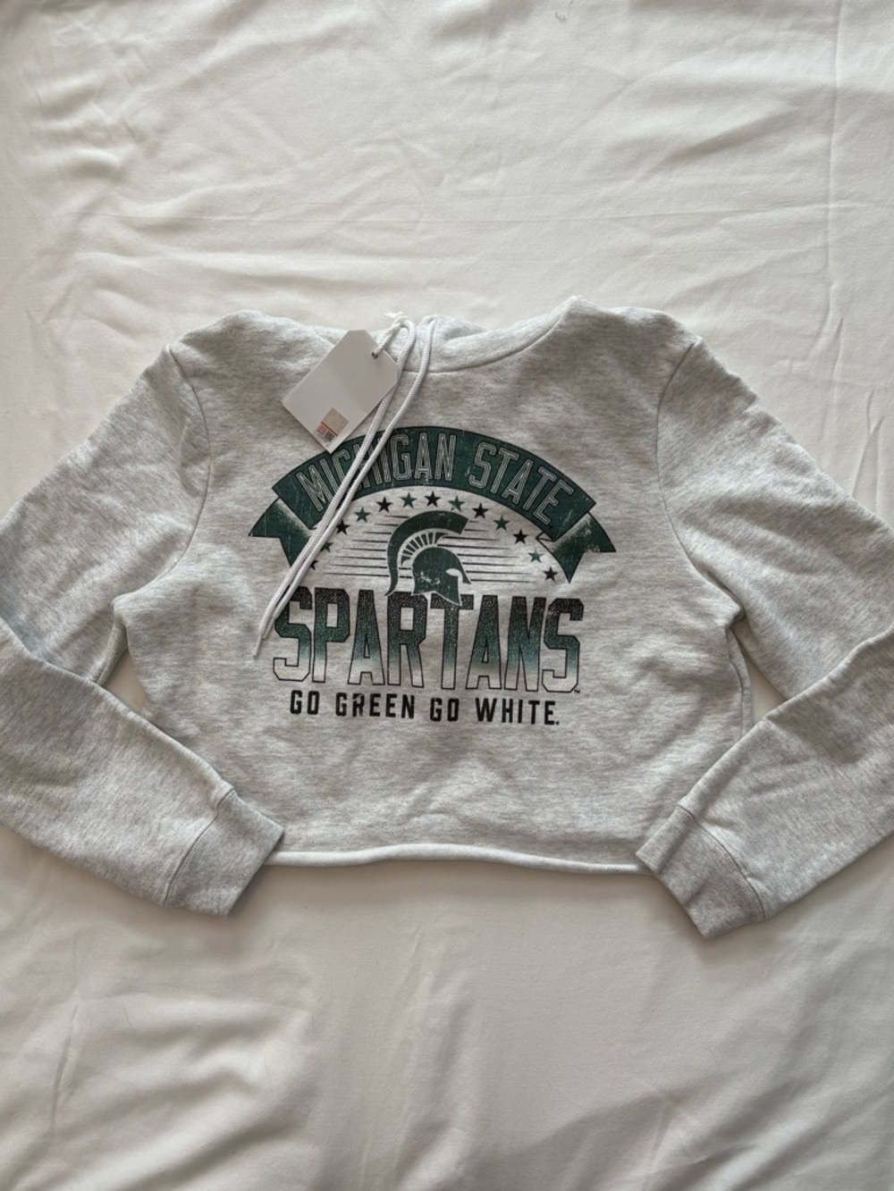 Michigan State Woman’s Spartan Banner Cropped Hoodie